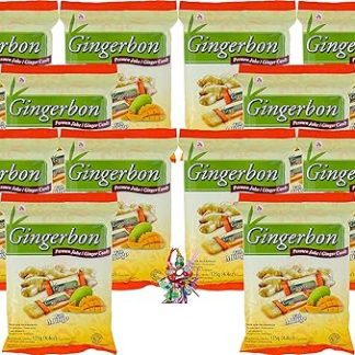 Упаковка из 20 шт. – [20 x 125 г] имбирные конфеты со вкусом манго / имбирные конфеты со вкусом манго + маленькая волшебная кукла – деревянные куколки