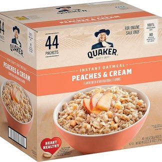 Овсяная каша быстрого приготовления Quaker со вкусом персиков и сливок, 37 г, 44 пакетика (упаковка из 1 шт.)