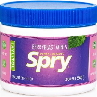 Мятные конфеты Spry Xylitol Berry Blast без сахара – поддерживают ежедневную гигиену полости рта, стимулируют естественное слюноотделение, обеспечивают свежее дыхание, не содержат ГМО и глютена, 240 штук (упаковка из 1 шт.)