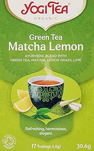 Зеленый чай матча с лимоном от YOGI, 17 пакетиков.