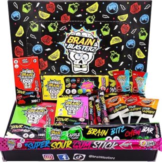 Набор конфет Brain Blasterz Кислые леденцы, Brain Breakerz, Brain Bitz, жевательные батончики и другие кислые конфеты Яблоко, клубника, арбуз, кола и многое другое Подарок на день рождения