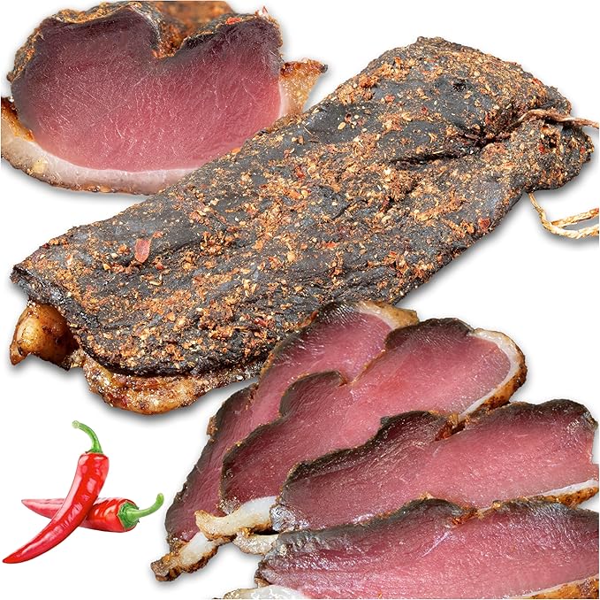 Грудка зрелой мазурской утки – маринованная в травах и выдержанная сухим способом – целая сушеная утиная грудка – без добавок – 2 кусочка по 90 г (общий вес 180 г)