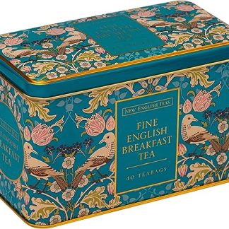 Новый английский чай «Песнь, дрозд и ягоды» в жестяной коробке с 40 пакетиками для английского завтрака.